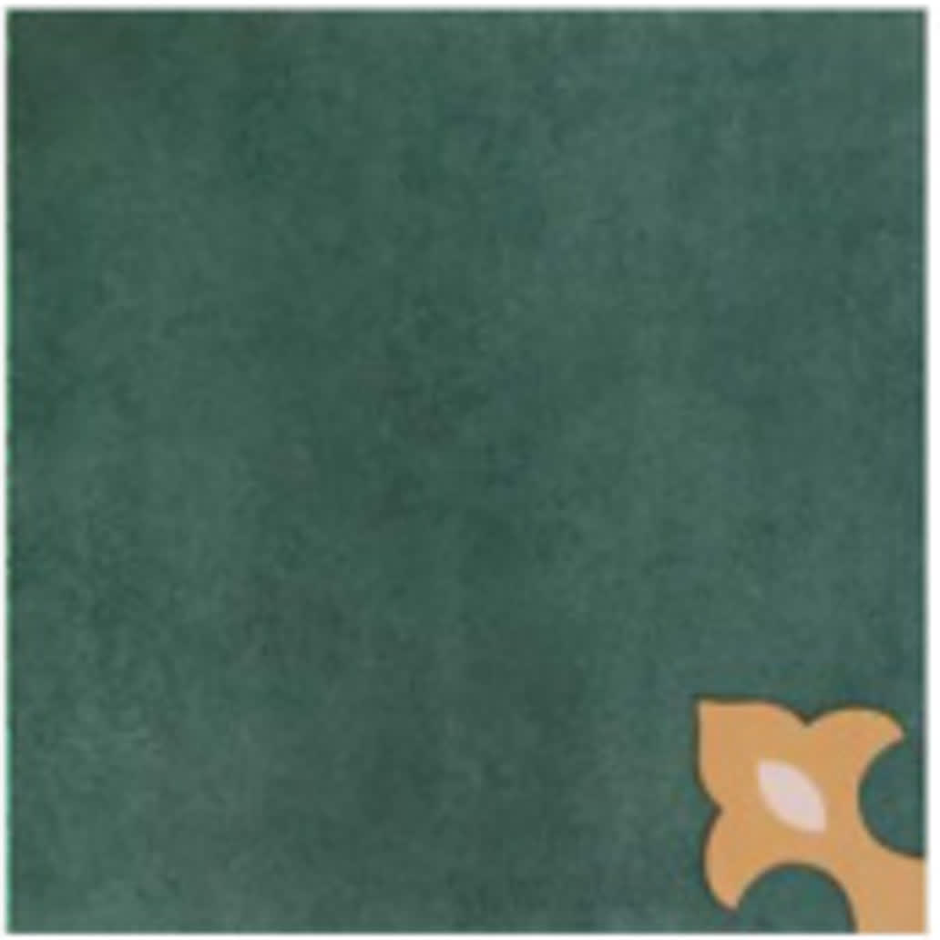 Athangudi Series Palace Verde tile swatch with a palace-style motif on green